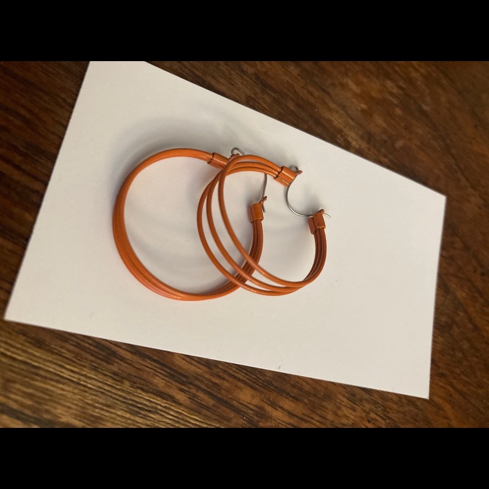 Adorable vintage orange hoops